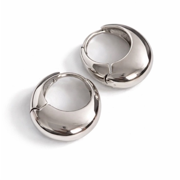 Anthropologie Jewelry - New! Mallory Silver French Huggie Earrings (1058) NWOT